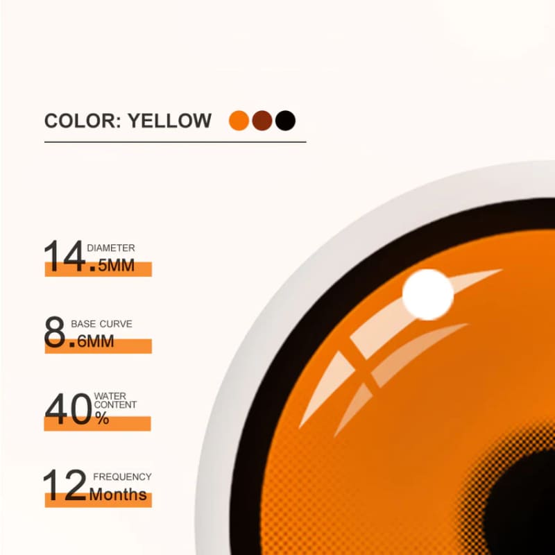 Fluorescent Orange Maple Cosplay Contact Lenses