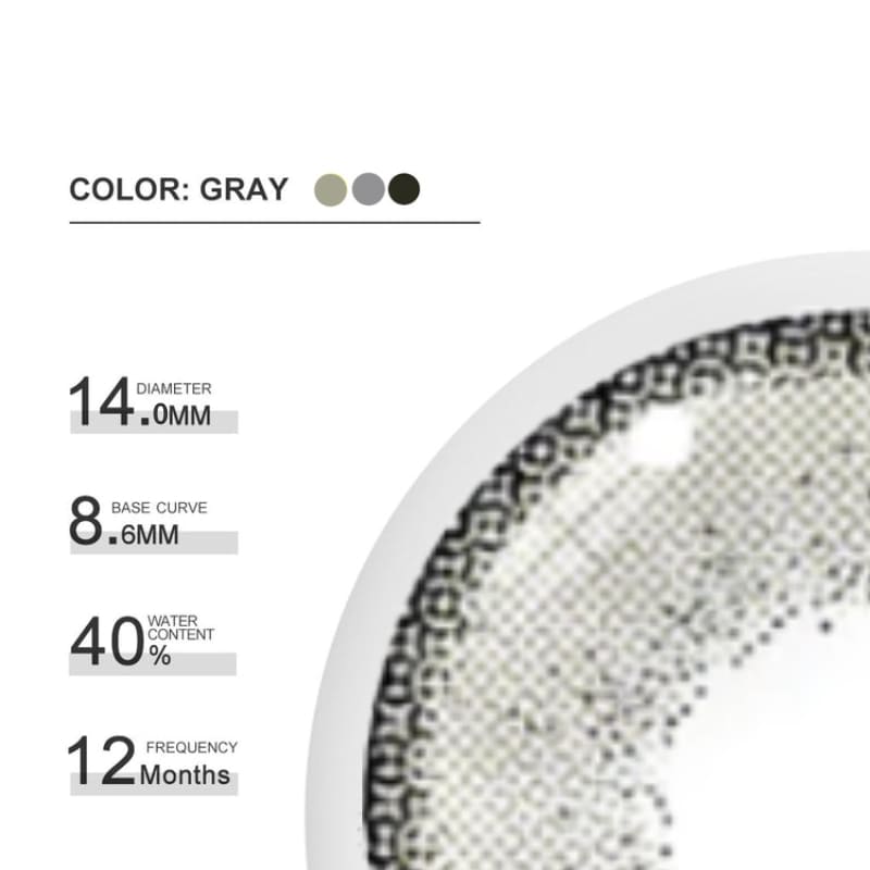 Cinnamon Grey Colored Contact Lenses
