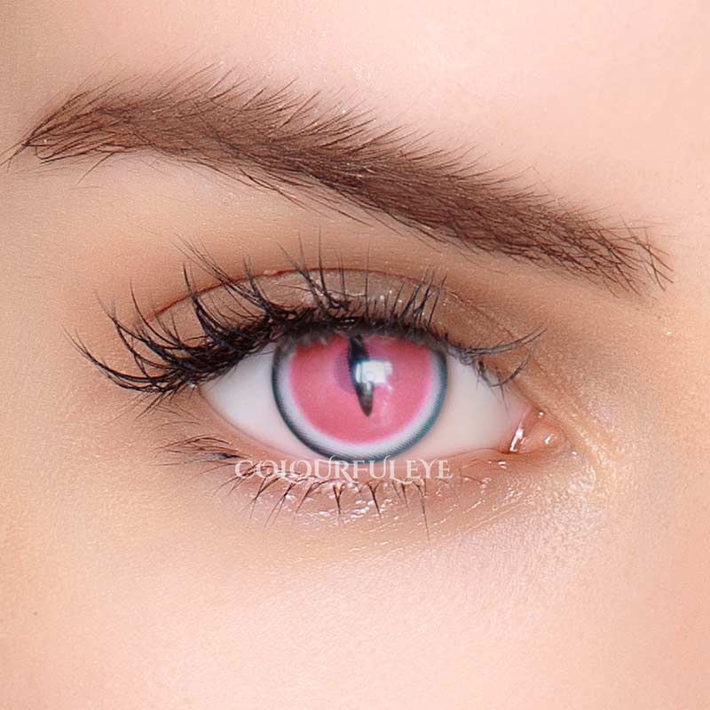 Colourfuleye Demon Slayer Nezuko Pink Cosplay Colored Contact Lenses-8