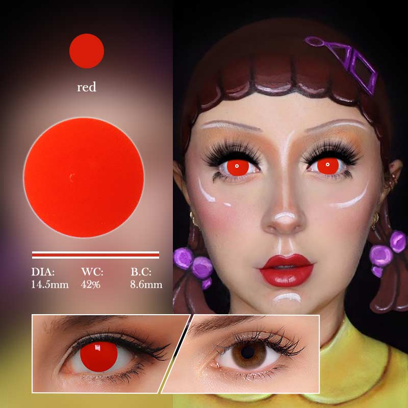 Colourfuleye Red Cosplay Colored Contact Lenses-2