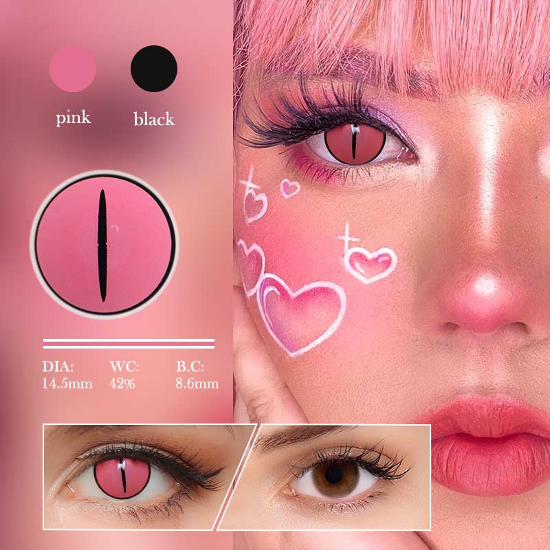 Colourfuleye Demon Slayer Nezuko Rose Contact Lenses-2