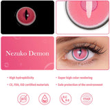 Colourfuleye Demon Slayer Nezuko Pink Cosplay Colored Contact Lenses-4