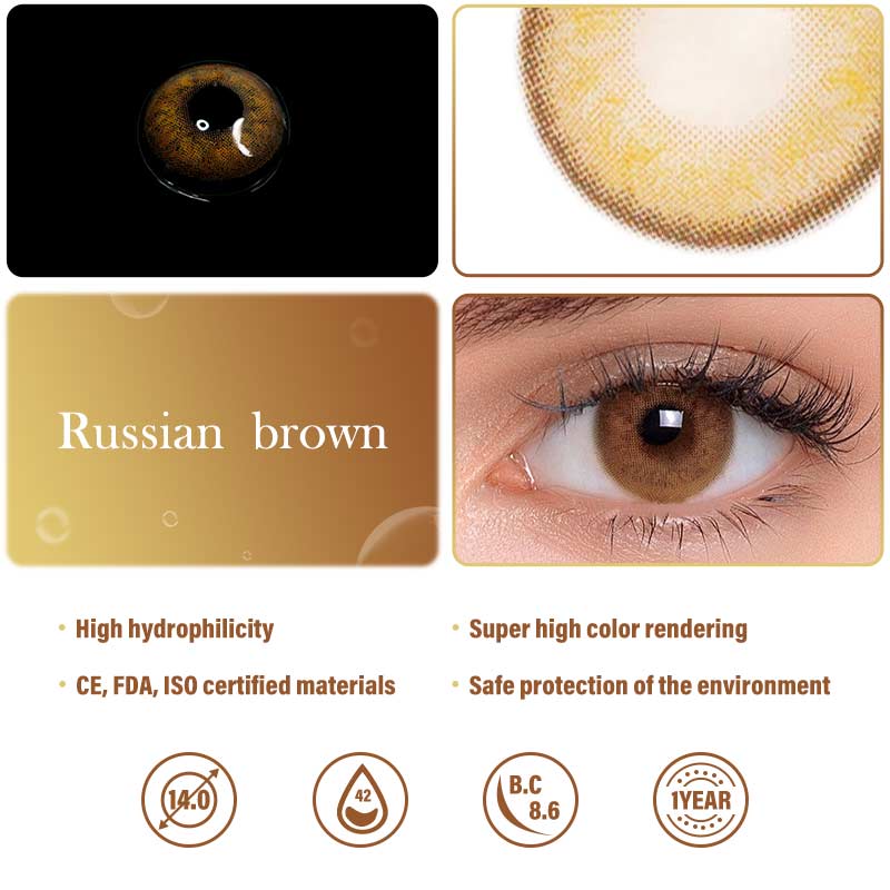 Colourfuleye Russian Brown Colored Contact Lenses-3
