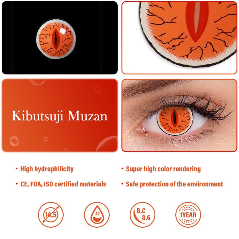 Colourfuleye Demon Slayer Kibutsuji Muzan Anime Cosplay Contacts