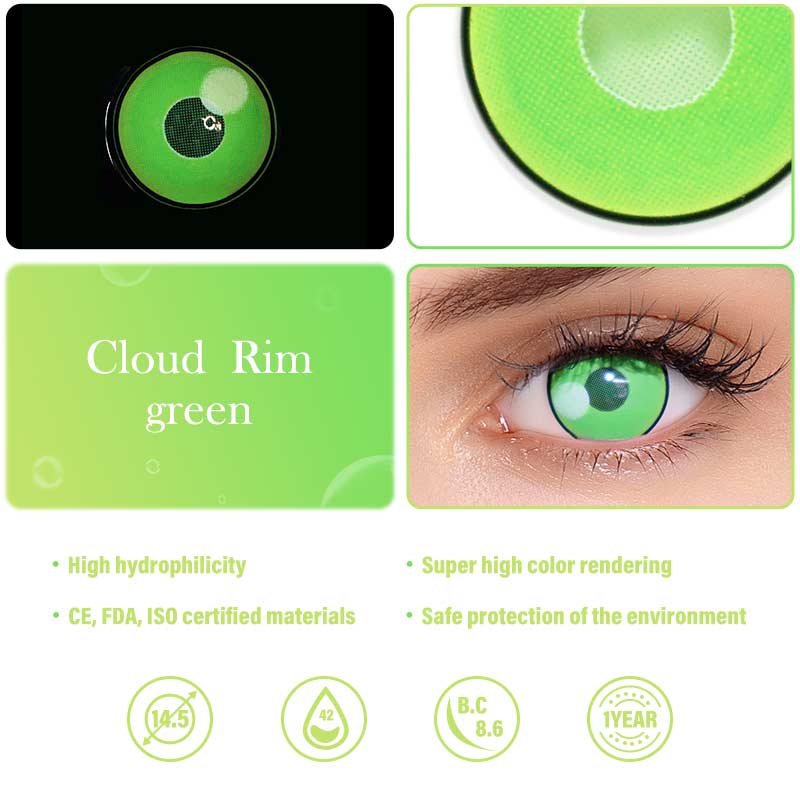 Colourfuleye Anime Demon Slayer Cloud Green Colored Contact Lenses-4