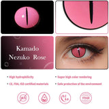 Colourfuleye Demon Slayer Nezuko Rose Contact Lenses-4