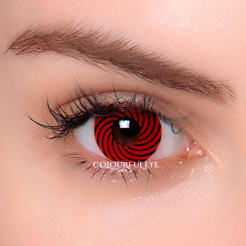 Colourfuleye Reddish Black Spiral Cosplay Contact Lenses-2