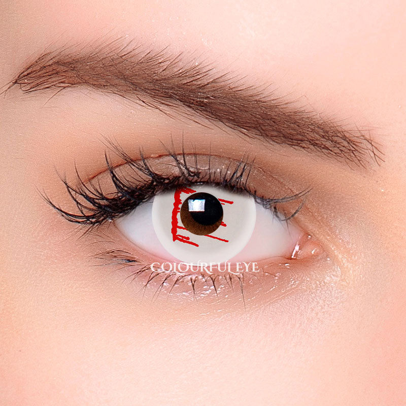 Colourfuleye White Slit Halloween Contact Lenses-2