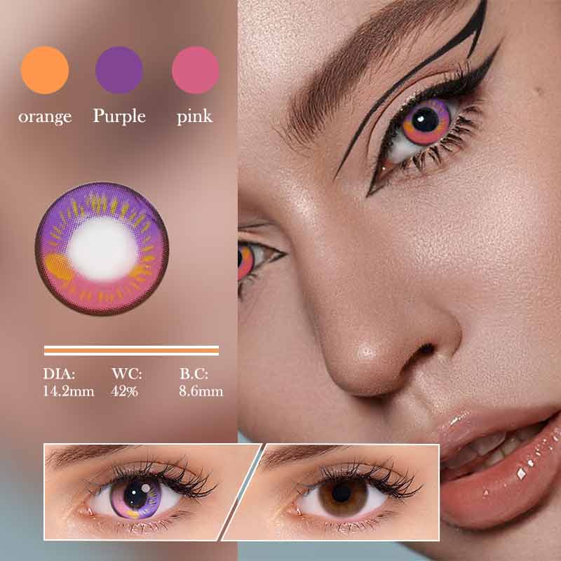 Colourfuleye Anime Violet Colored Contact Lenses-2