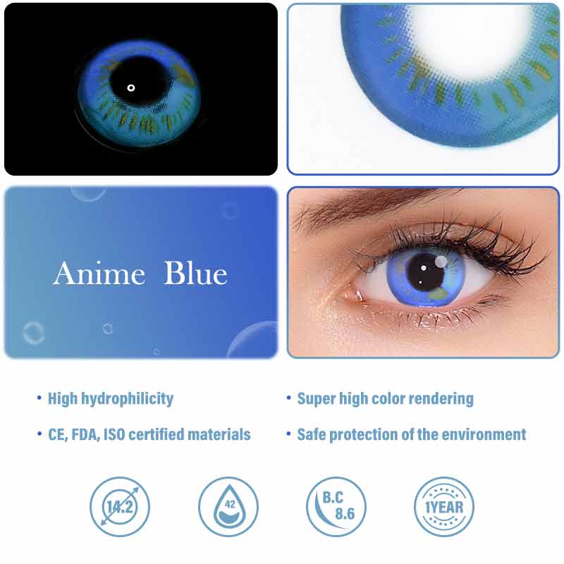 Colourfuleye Anime Blue Colored Contact Lenses-3