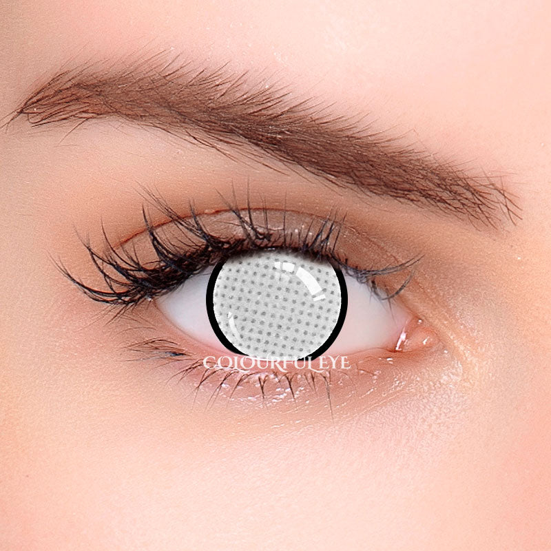 Colourfuleye White Black Mesh Cosplay Contact Lenses-2