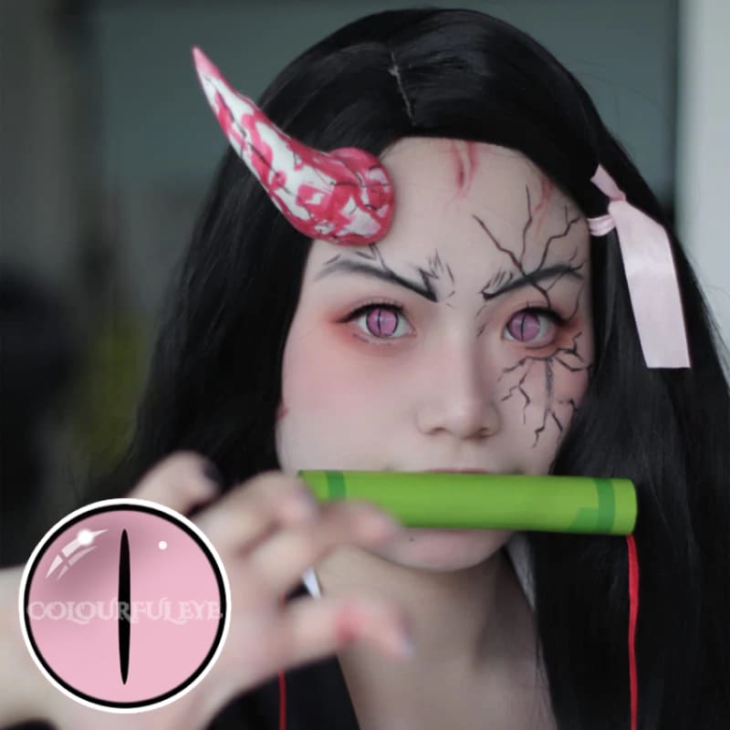 Demon Slayer Anime Kamado Nezuko Pink Contact Lenses