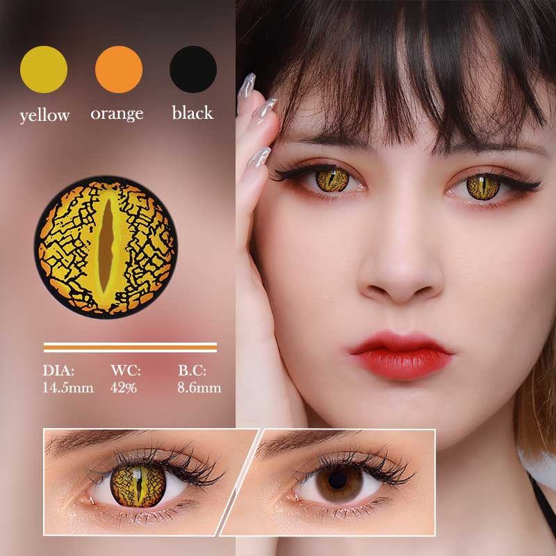Colourfuleye Snake Eye Brown Cosplay Contact Lenses-2