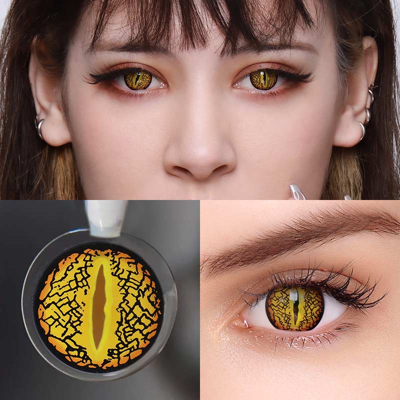 Colourfuleye Snake Eye Brown Cosplay Contact Lenses-4