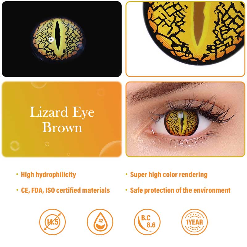 Colourfuleye Snake Eye Brown Cosplay Contact Lenses-3