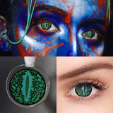 Colourfuleye Snake Eye Green Cosplay Contact Lenses-5