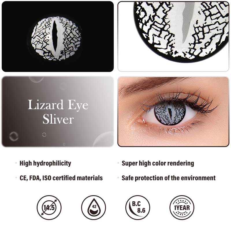 Colourfuleye Lizard Eye Sliver Cosplay Contact Lenses-2