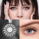 Colourfuleye Spider Web White Cosplay Contact Lenses-4