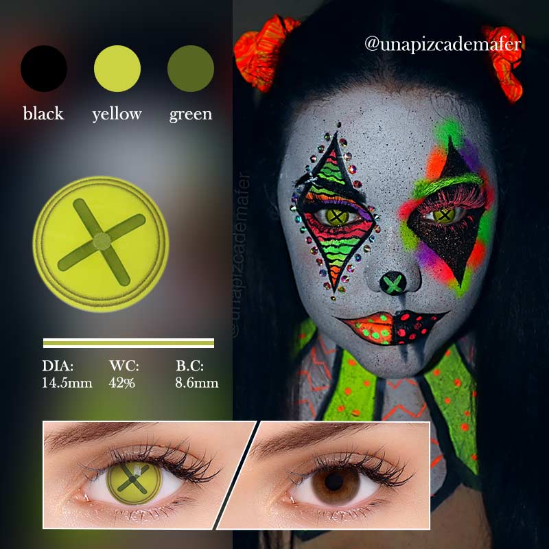 Colourfuleye Button Eye Green Cosplay Contact Lenses-2
