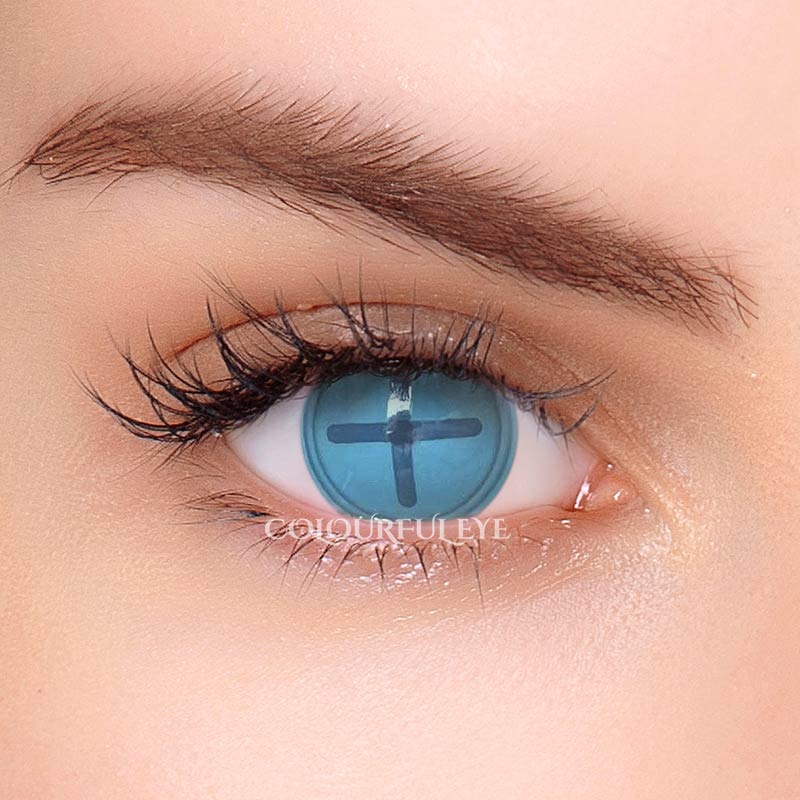 Colourfuleye Button Eye Blue Cosplay Contact Lenses-6