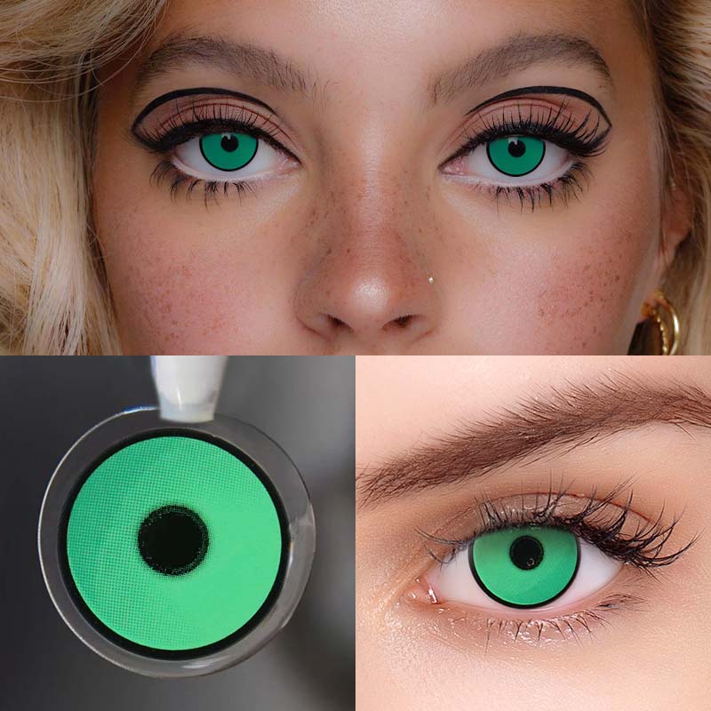 Colourfuleye Fluorescent Green Cosplay Contact Lenses-4