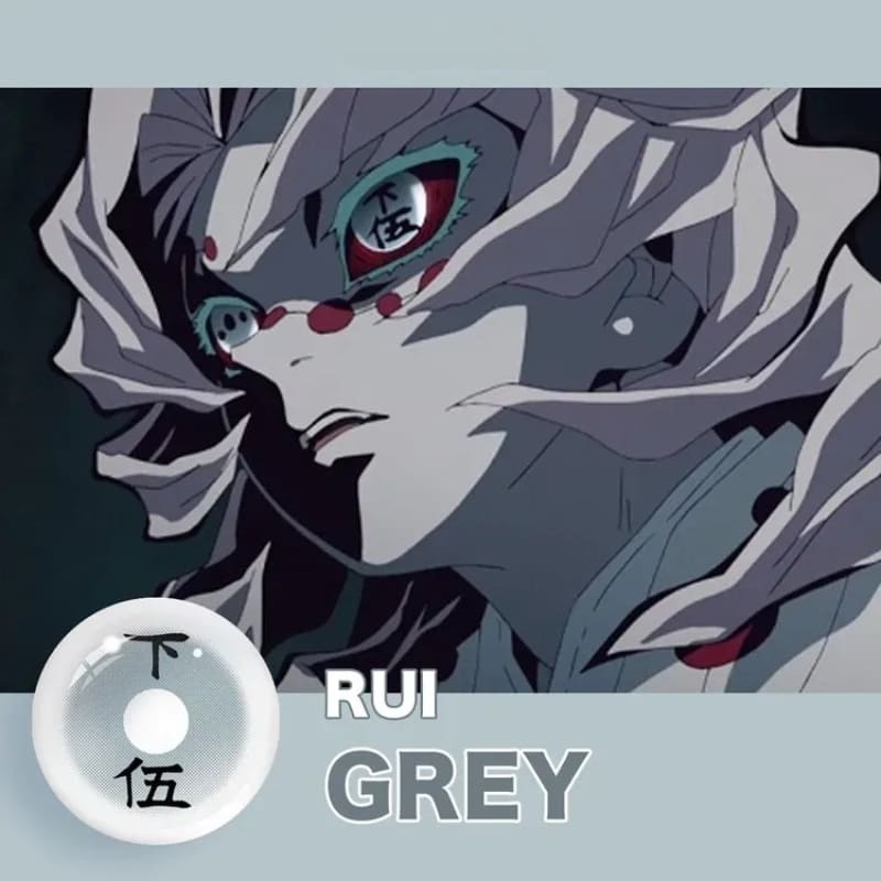 Demon Slayer Anime Rui Grey Cosplay Contact Lenses