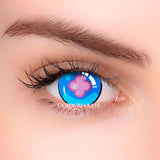 Hibana Pink Flower Blue Colored Contact Lenses