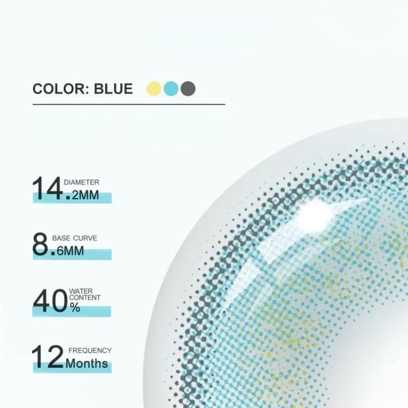 Russian Blue Colored Prescription Contact Lenses