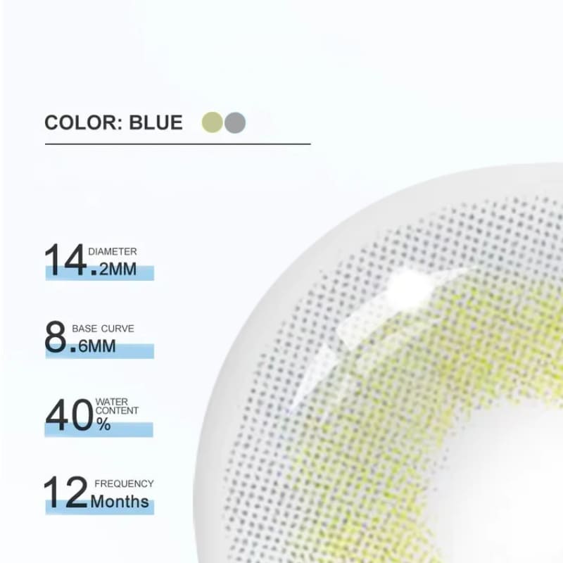 Blue Grey Prescription Colored Contact Lenses