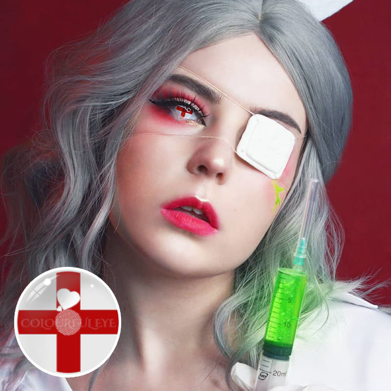 Colourfuleye Red Cross Cosplay Contact Lenses