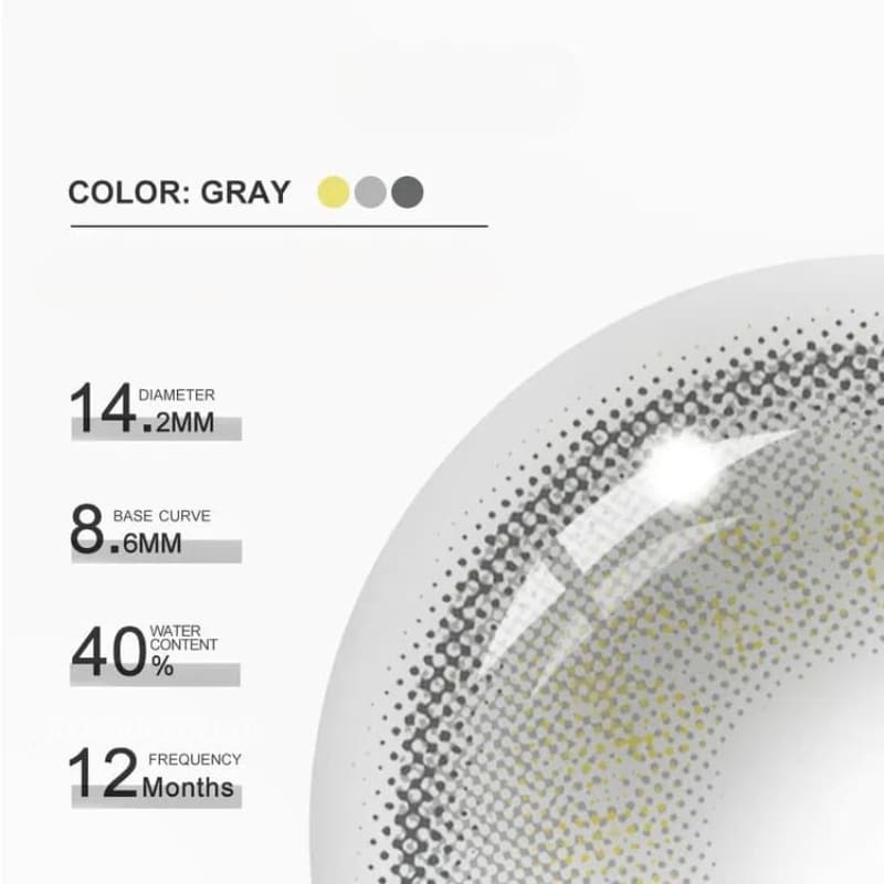 Russian Grey Prescription Colored Contact Lenses