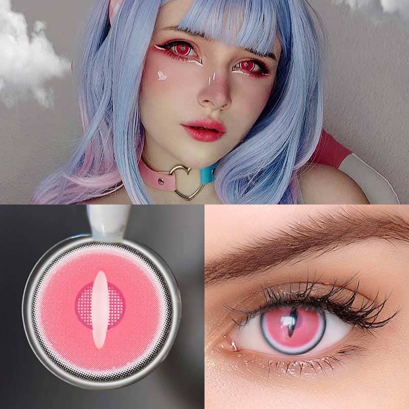 Nezuko Demon Slayer Cosplay Pink Contacts
