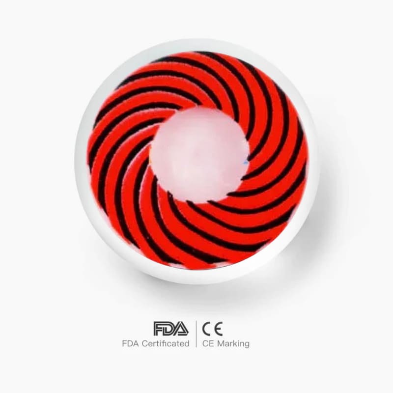 Reddish Black Spiral Cosplay Contact Lenses
