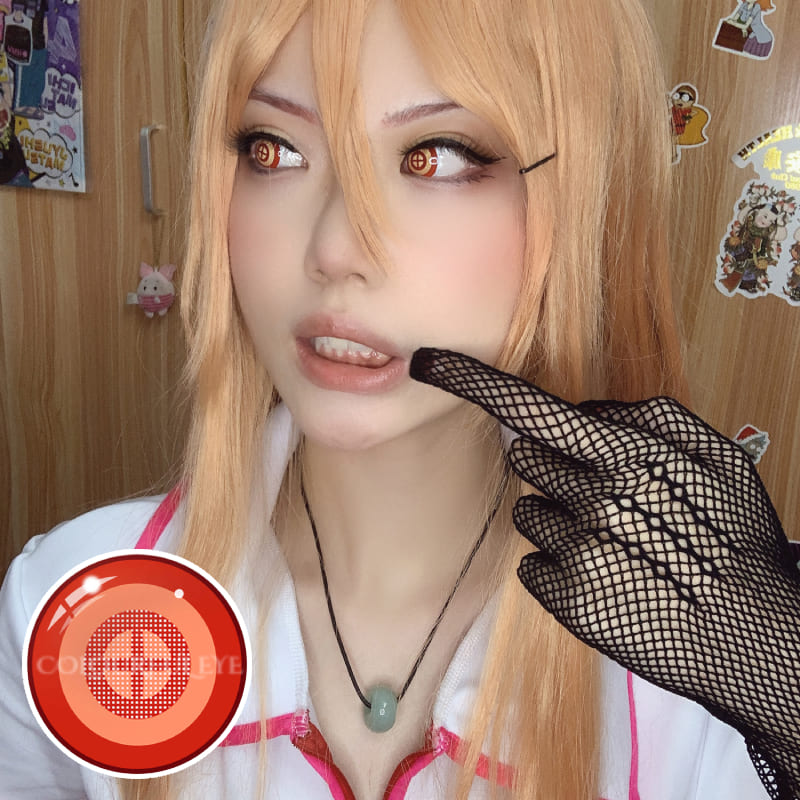 Chainsaw Power Red Cosplay Contacts
