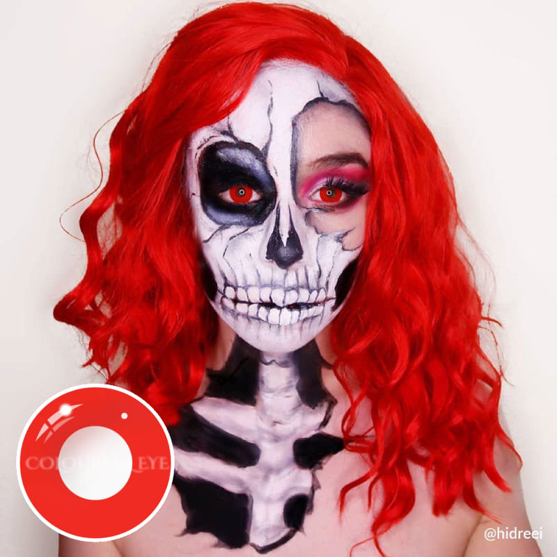 Cosplay Red Circle Block Colored Contact Lenses