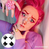 Colourfuleye Black White Cross Cosplay Contact Lenses